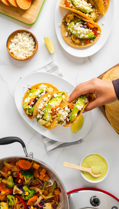 Tacos saludables con aguacate