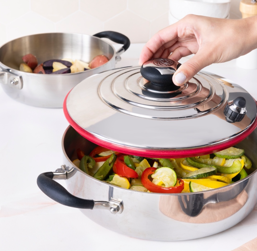 Sartén premium con vegetales frescos